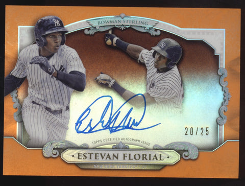 2018 Bowman Sterling Estevan Florial Orange Refractor RC Auto Autograph /25