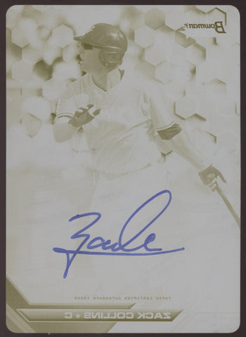 2016 Bowman's Best Zack Collins Yellow Printing Plate RC Auto True 1/1