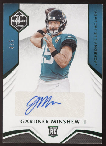 2019 Panini Limited Gardner Minshew II Emerald Green RC Auto 4/5