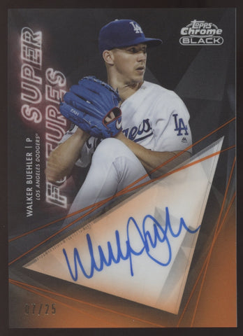 2020 Topps Chrome Black Walker Buehler Dodgers Orange Refractor Auto /25