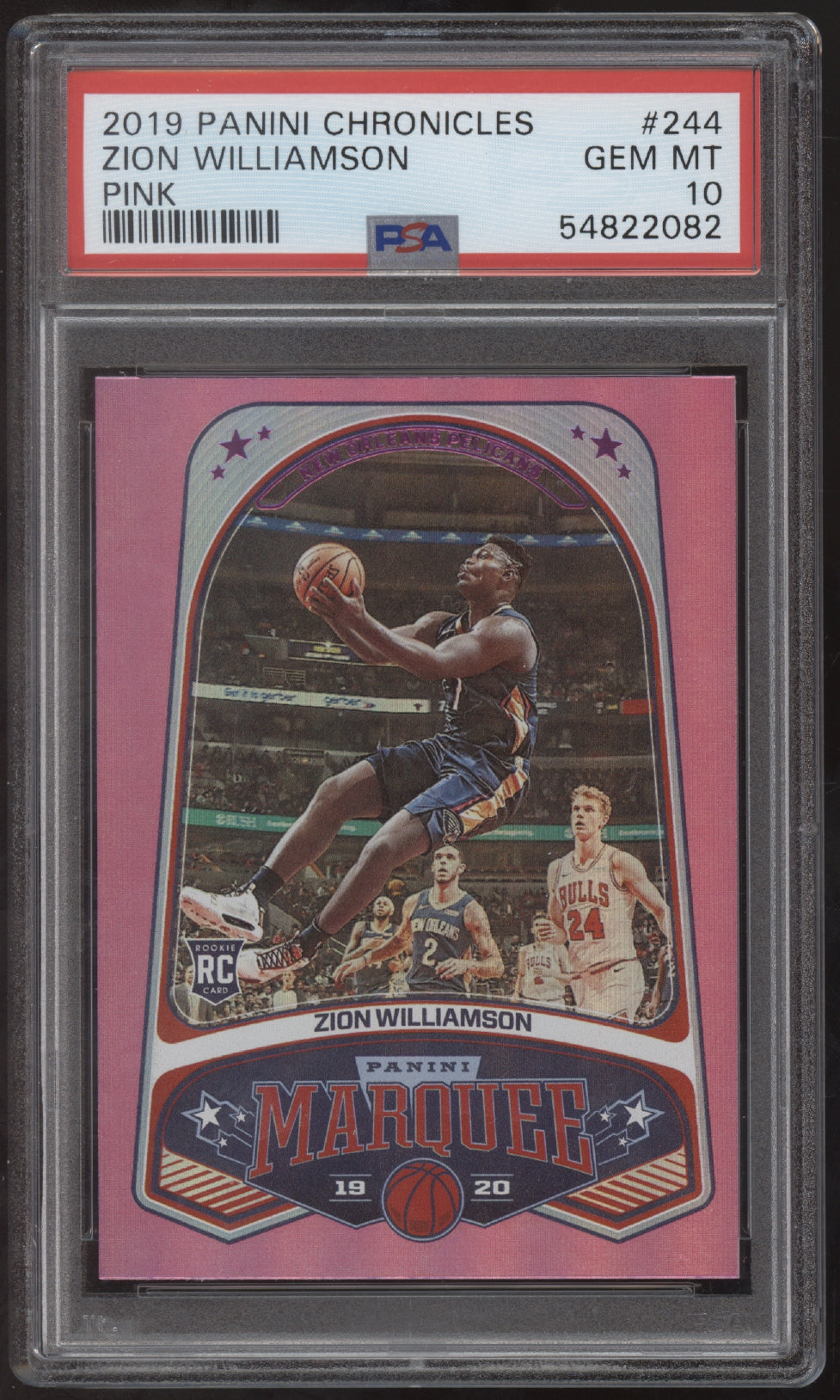 rare zion williamson cards 2018-19 Panini Chronicles Marquee #244 Zion Williamson Pink RC PSA 10 – Waxpackcity