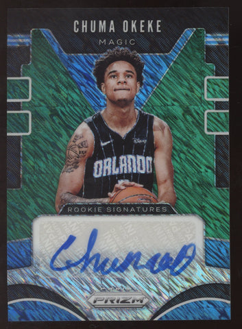 2019-20 Panini Prizm Chuma Okeke FOTL Prizm Green Shimmer RC Auto /25