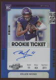 2021 Panini Contenders Optic Kellen Mond Vikings Prizm Blue RC Auto /35